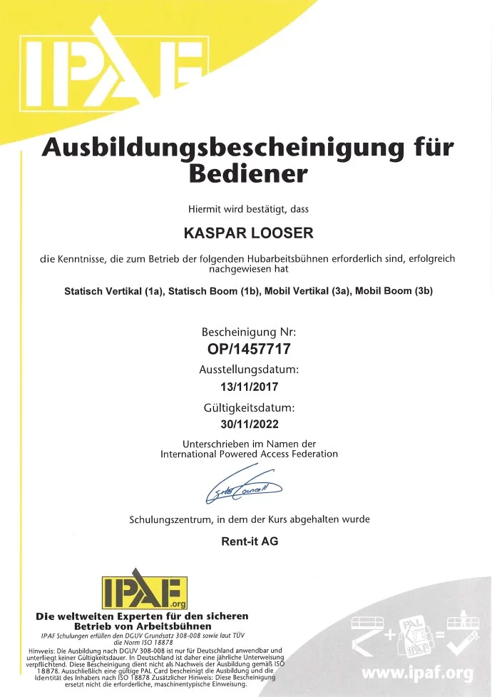 IPAF Kaspar Looser
