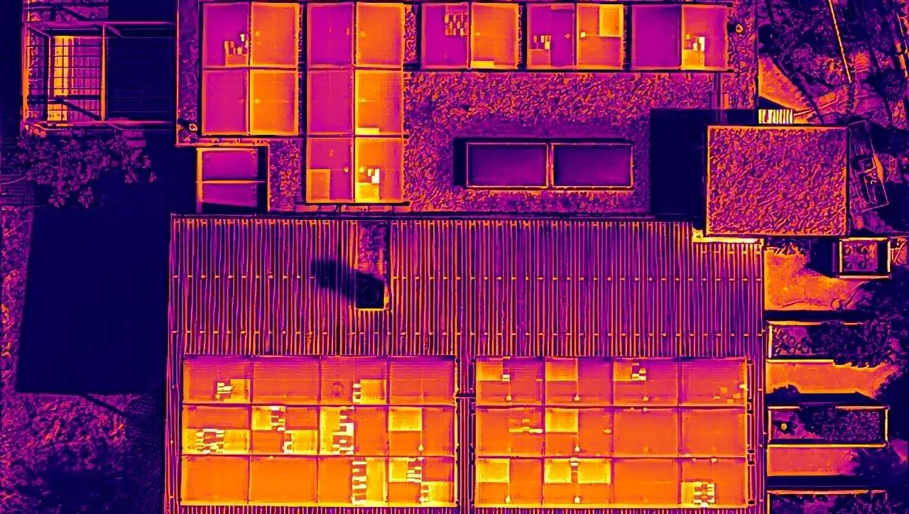 Beispiel einer PV-Thermografie mit Mängeln